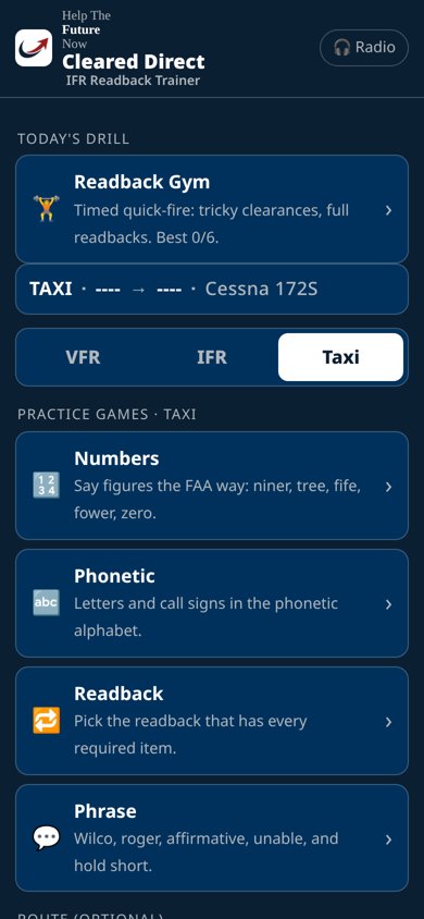 Cleared Direct screenshot: Taxi mode