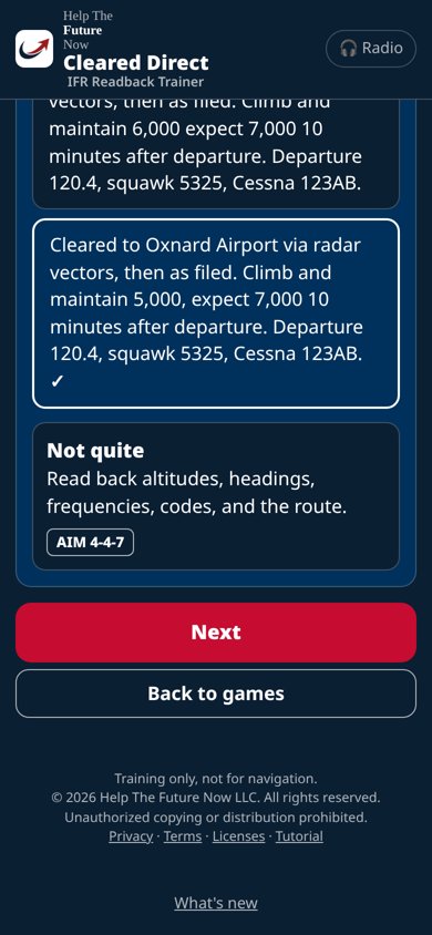 Cleared Direct screenshot: Instant feedback, with AIM reference